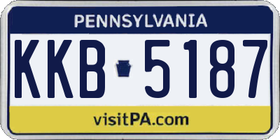 PA license plate KKB5187