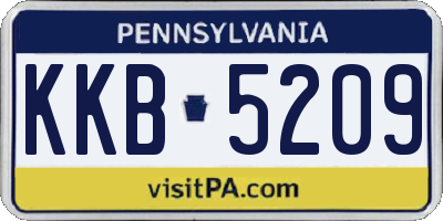 PA license plate KKB5209