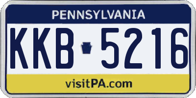 PA license plate KKB5216