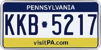 PA license plate KKB5217