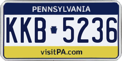 PA license plate KKB5236