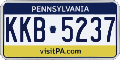 PA license plate KKB5237