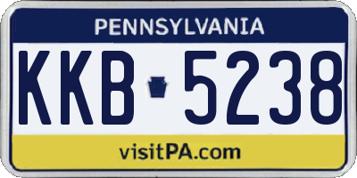 PA license plate KKB5238