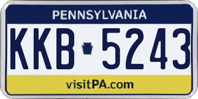 PA license plate KKB5243