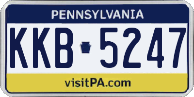 PA license plate KKB5247