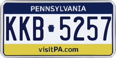 PA license plate KKB5257