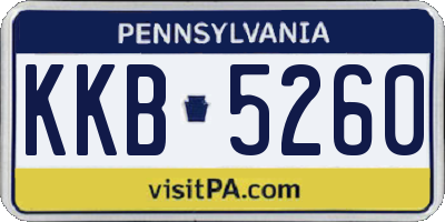 PA license plate KKB5260