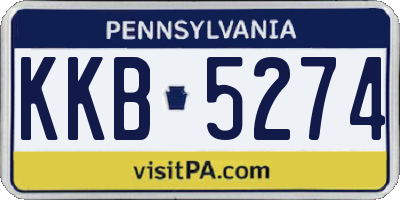 PA license plate KKB5274