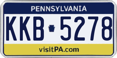 PA license plate KKB5278