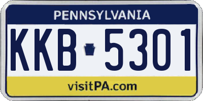 PA license plate KKB5301