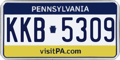PA license plate KKB5309