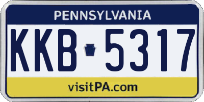 PA license plate KKB5317