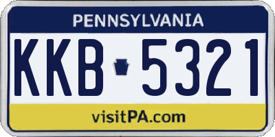 PA license plate KKB5321