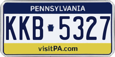 PA license plate KKB5327