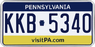 PA license plate KKB5340