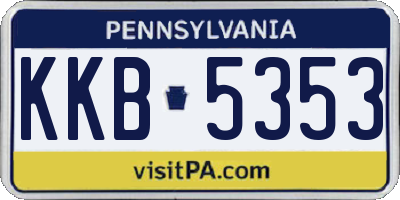 PA license plate KKB5353