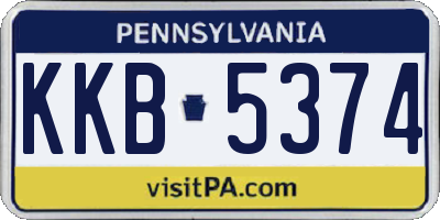 PA license plate KKB5374