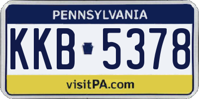 PA license plate KKB5378