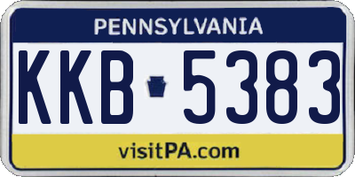 PA license plate KKB5383
