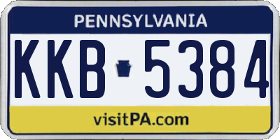 PA license plate KKB5384