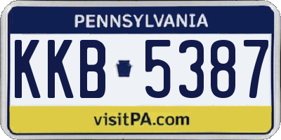 PA license plate KKB5387