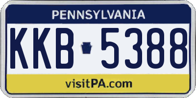 PA license plate KKB5388
