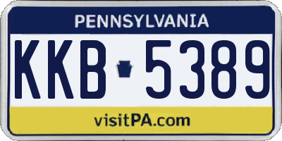 PA license plate KKB5389