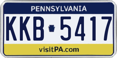 PA license plate KKB5417