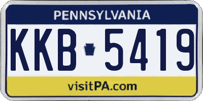 PA license plate KKB5419