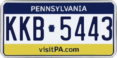 PA license plate KKB5443