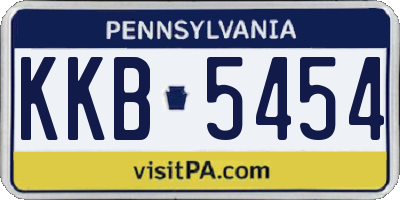 PA license plate KKB5454