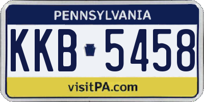 PA license plate KKB5458