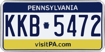PA license plate KKB5472