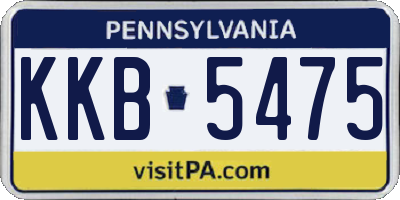 PA license plate KKB5475