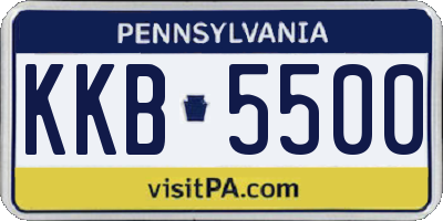 PA license plate KKB5500