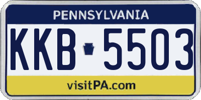 PA license plate KKB5503