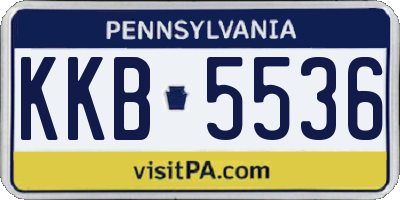 PA license plate KKB5536