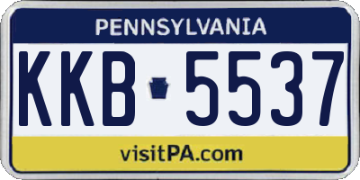 PA license plate KKB5537