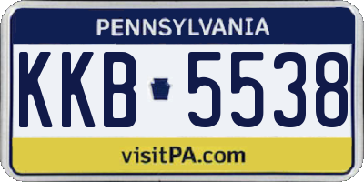 PA license plate KKB5538