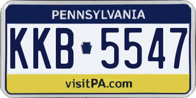 PA license plate KKB5547