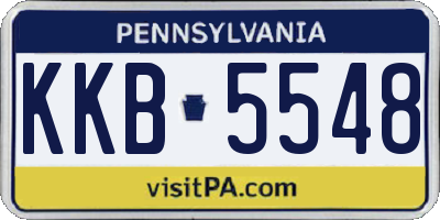 PA license plate KKB5548