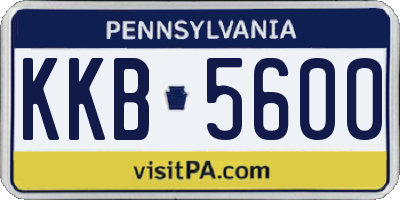 PA license plate KKB5600