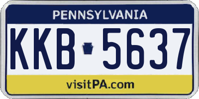 PA license plate KKB5637