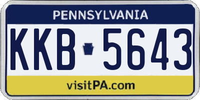 PA license plate KKB5643