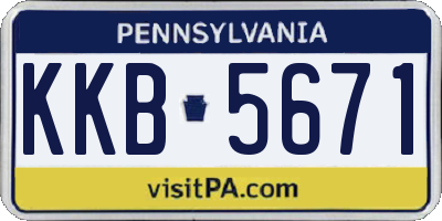 PA license plate KKB5671