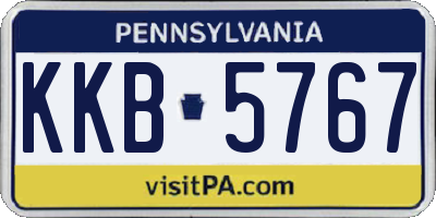 PA license plate KKB5767