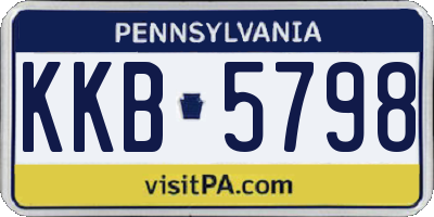 PA license plate KKB5798