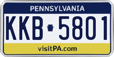 PA license plate KKB5801