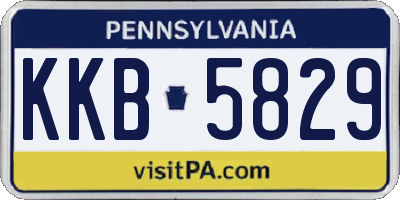 PA license plate KKB5829