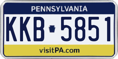 PA license plate KKB5851